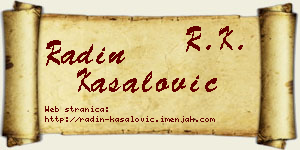 Radin Kasalović vizit kartica